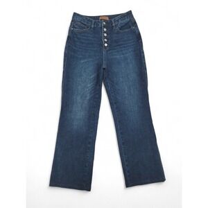 Judy Blue Straight Jeans 9/29 Dark Wash High Rise Button Fly Stretch Denim